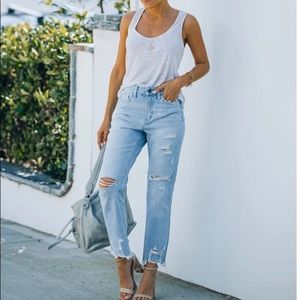 Vici Dolls Statement High Rise Distressed Jeans